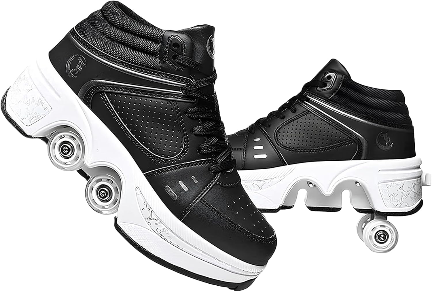 Double-Row Deform Wheel Automatic Walking Shoes for Skating Fun
