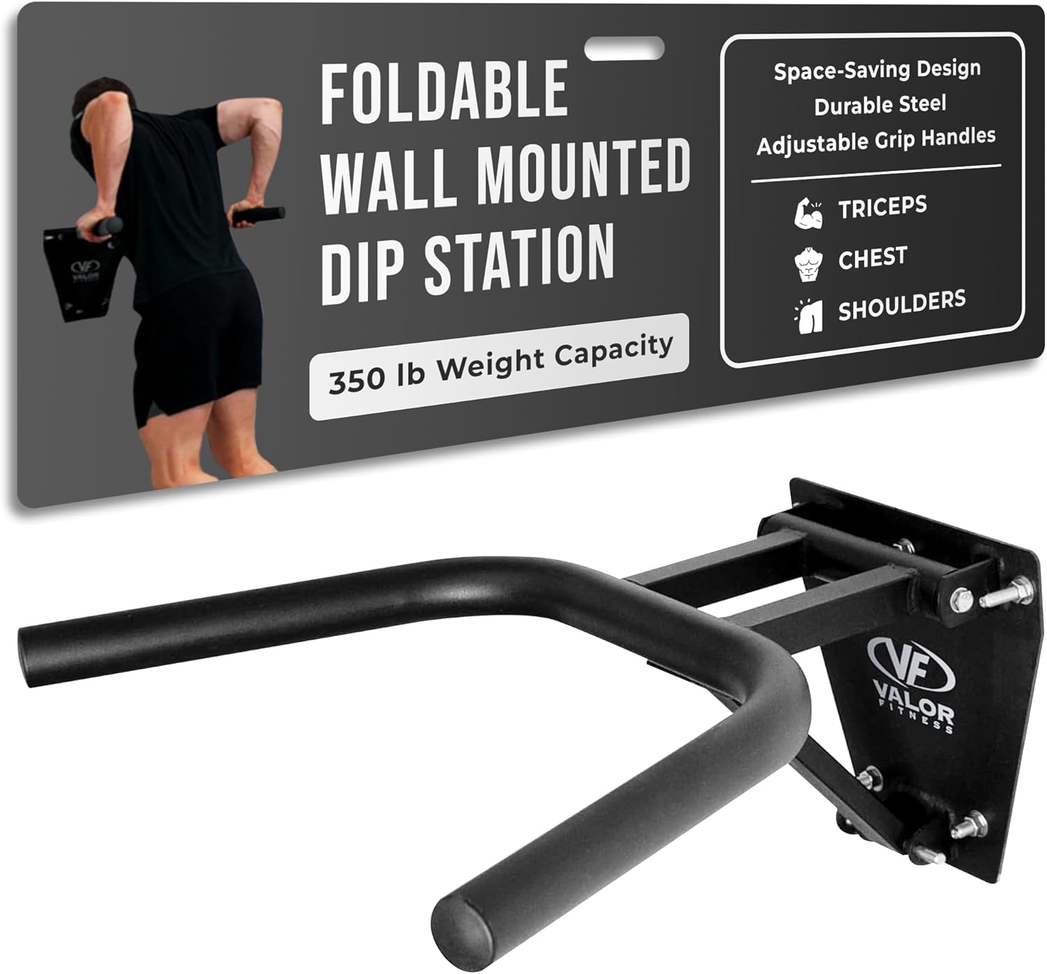 Heavy-Duty Foldable Dip Station for Home Gym Strength Training