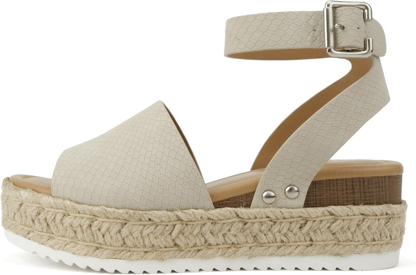 Soda Open Toe Buckle Ankle Strap Espadrilles Flatform Sandals