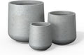 15.3in Round Concrete Planter Large Outdoor Indoor Gray - Modern
