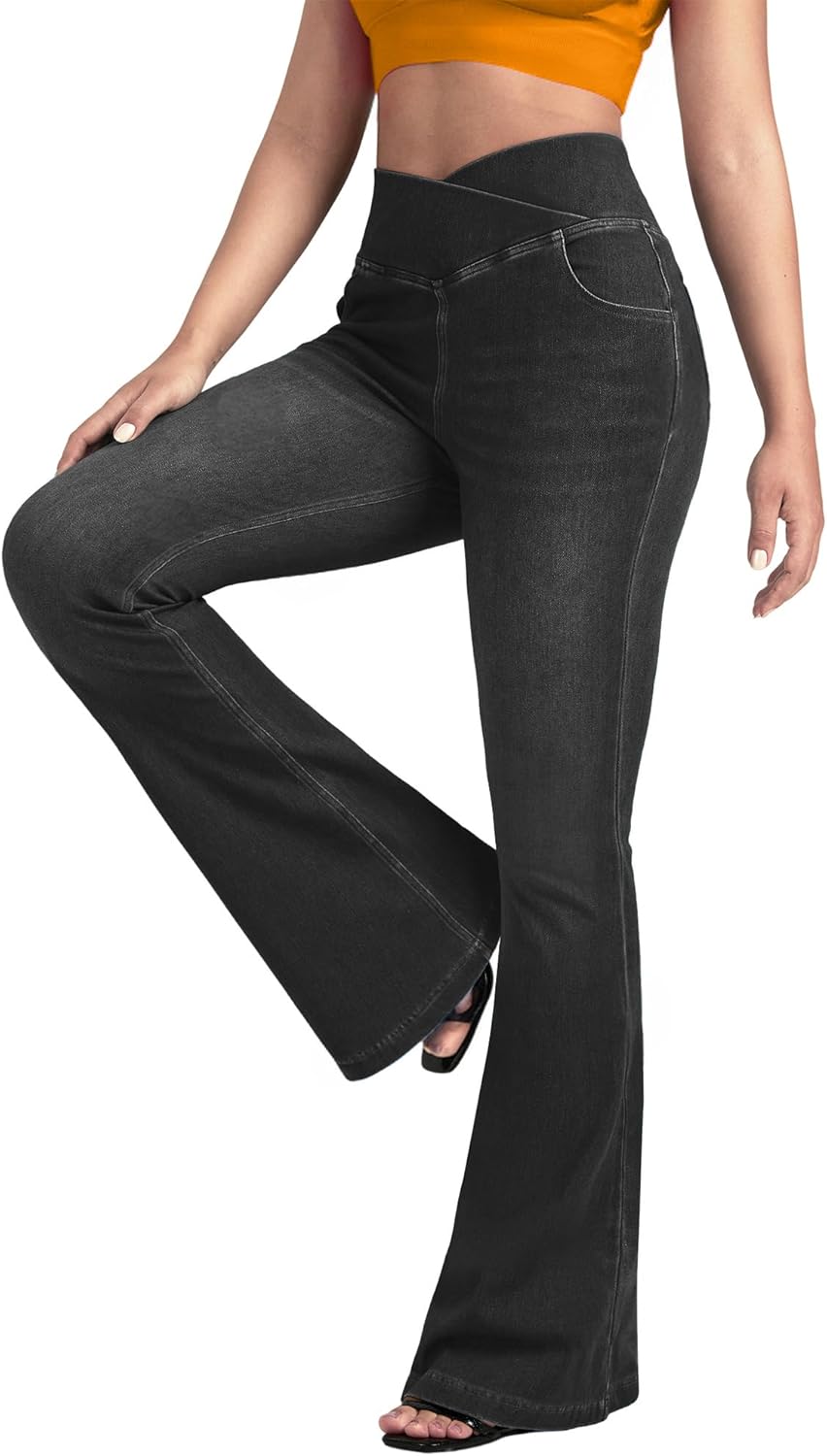 Stylish BlueRose Flare Jean Leggings for Women - High Waisted