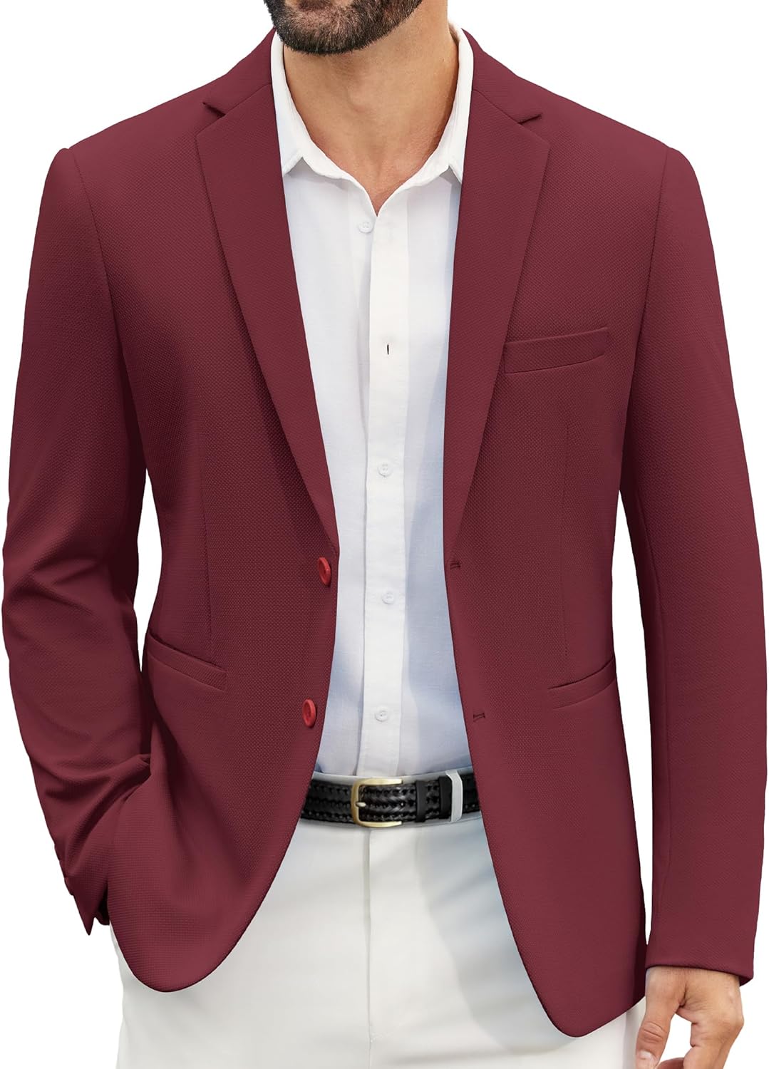 Men's Casual Blazer Slim Fit Lightweight Knit Sport Coat