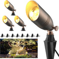 Solid Brass 12V Low Voltage Landscape Spotlights - Durable 4 Pack