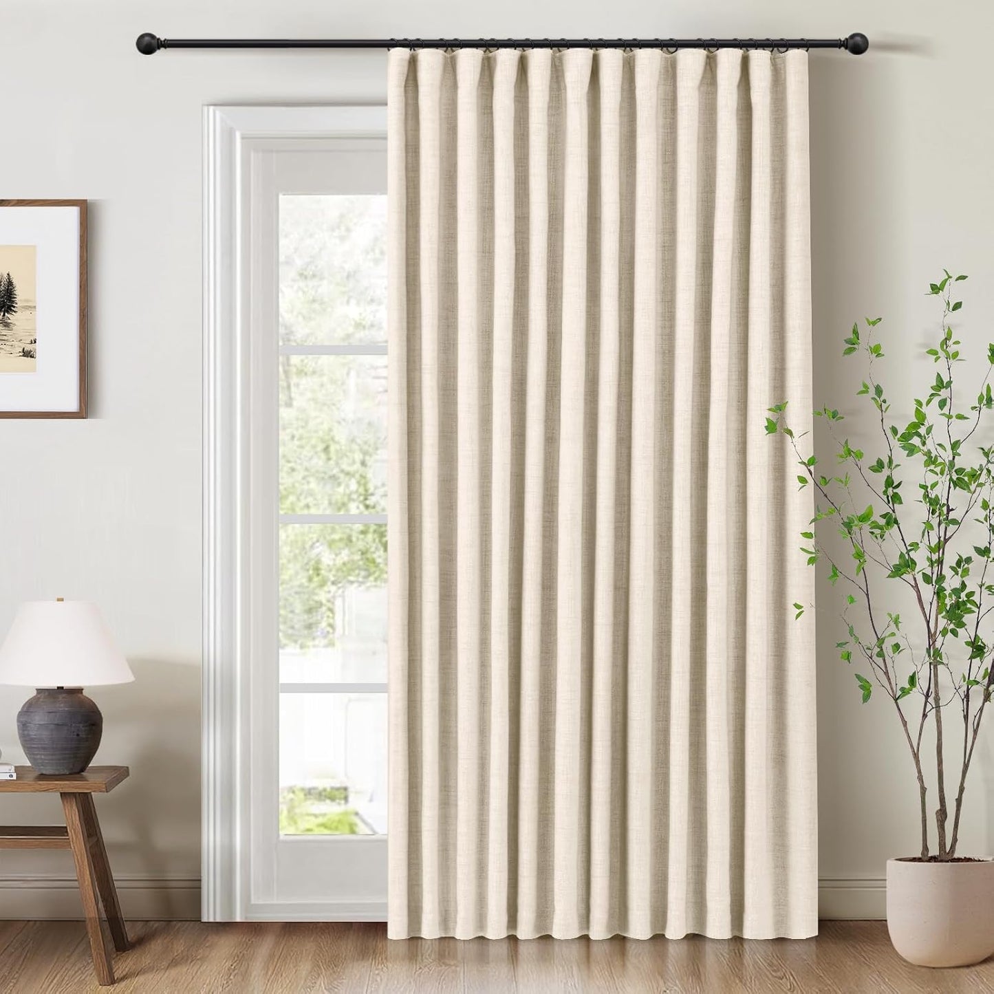 100% Blackout Curtains for Bedroom & Living Room - Cream 96 in