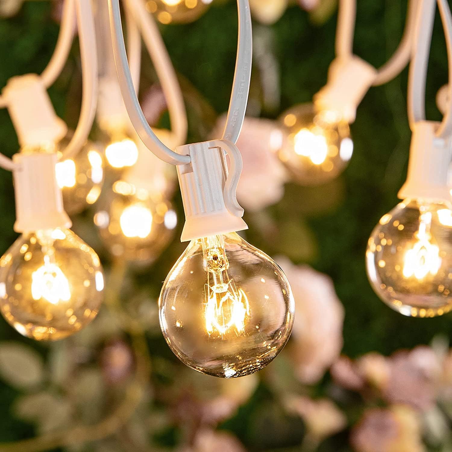 Abeja 50Ft Outdoor Patio String Lights with 53 G40 Bulbs