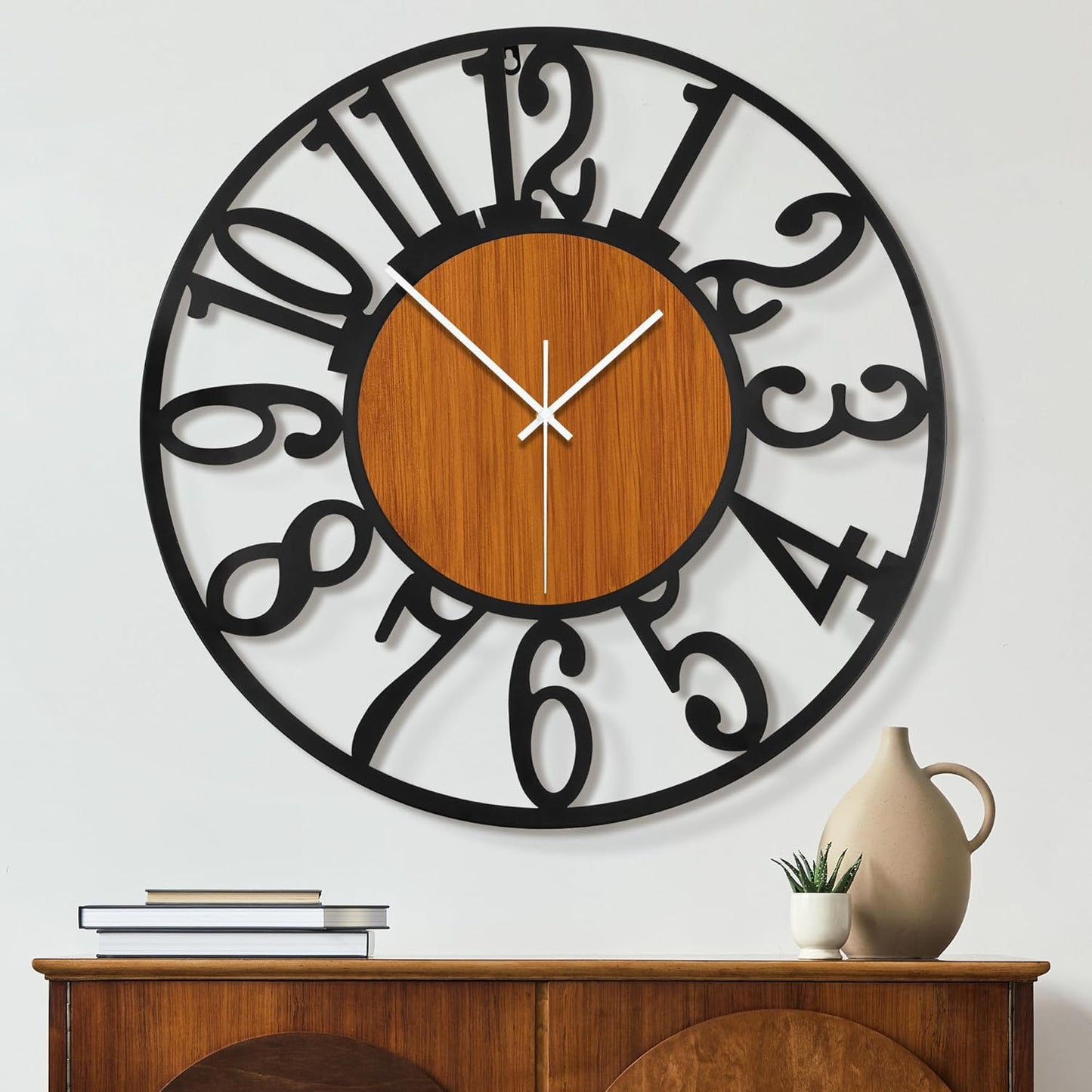 Maxstar Round Wall Clock for Living Room Decor - 16 inch