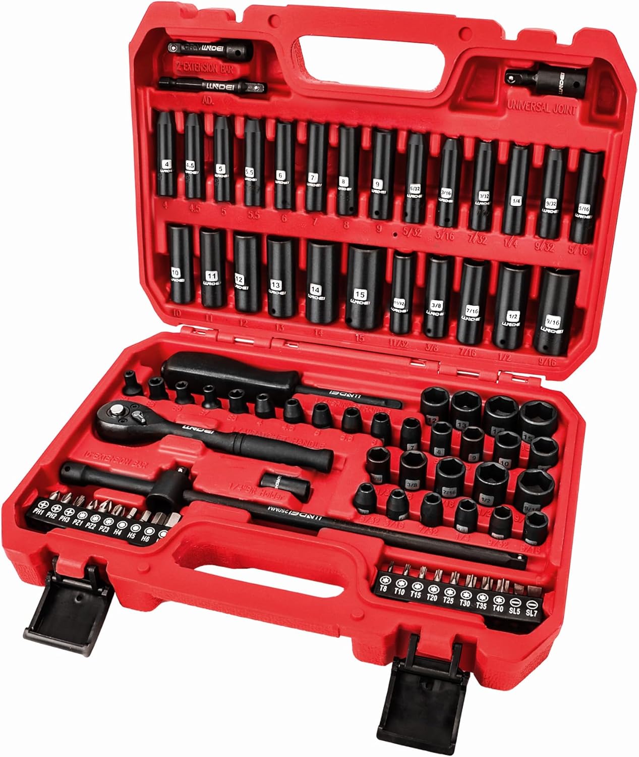 LLNDEI 1/4 inch Drive Impact Socket Set for Mechanics and DIY
