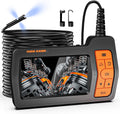 Triple Lens Sewer Camera with 50ft Semi-Rigid Cable - 5in 1080P Screen