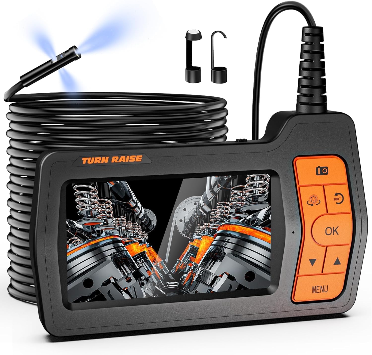 Triple Lens Sewer Camera with 50ft Cable and 5in IPS Screen