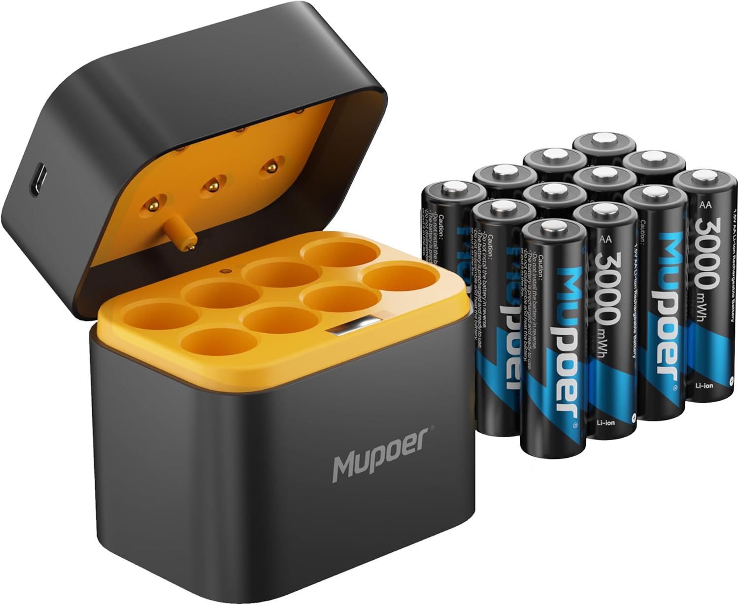 12 Pack Rechargeable AA Lithium Batteries with Charger for Xbox
