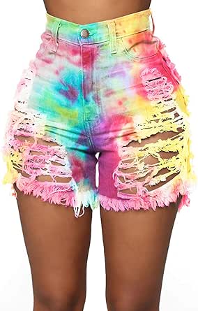 Romastory Womens High Waisted Jean Shorts for Summer Fun