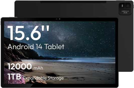 MESWAO 15.6 Inch Pro Android 14 Large Tablet with FHD Display