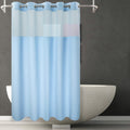 River Dream Sky Blue Fabric Shower Curtain Set - Snap In Liner