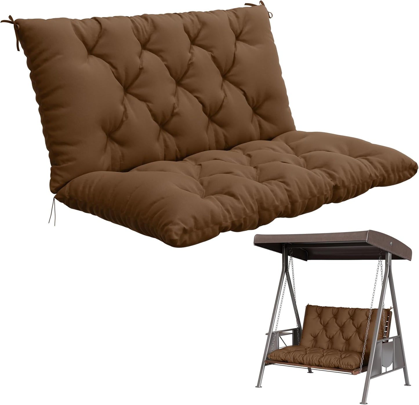 Porch Swing Cushion with Backrest for Outdoor Comfort and Style