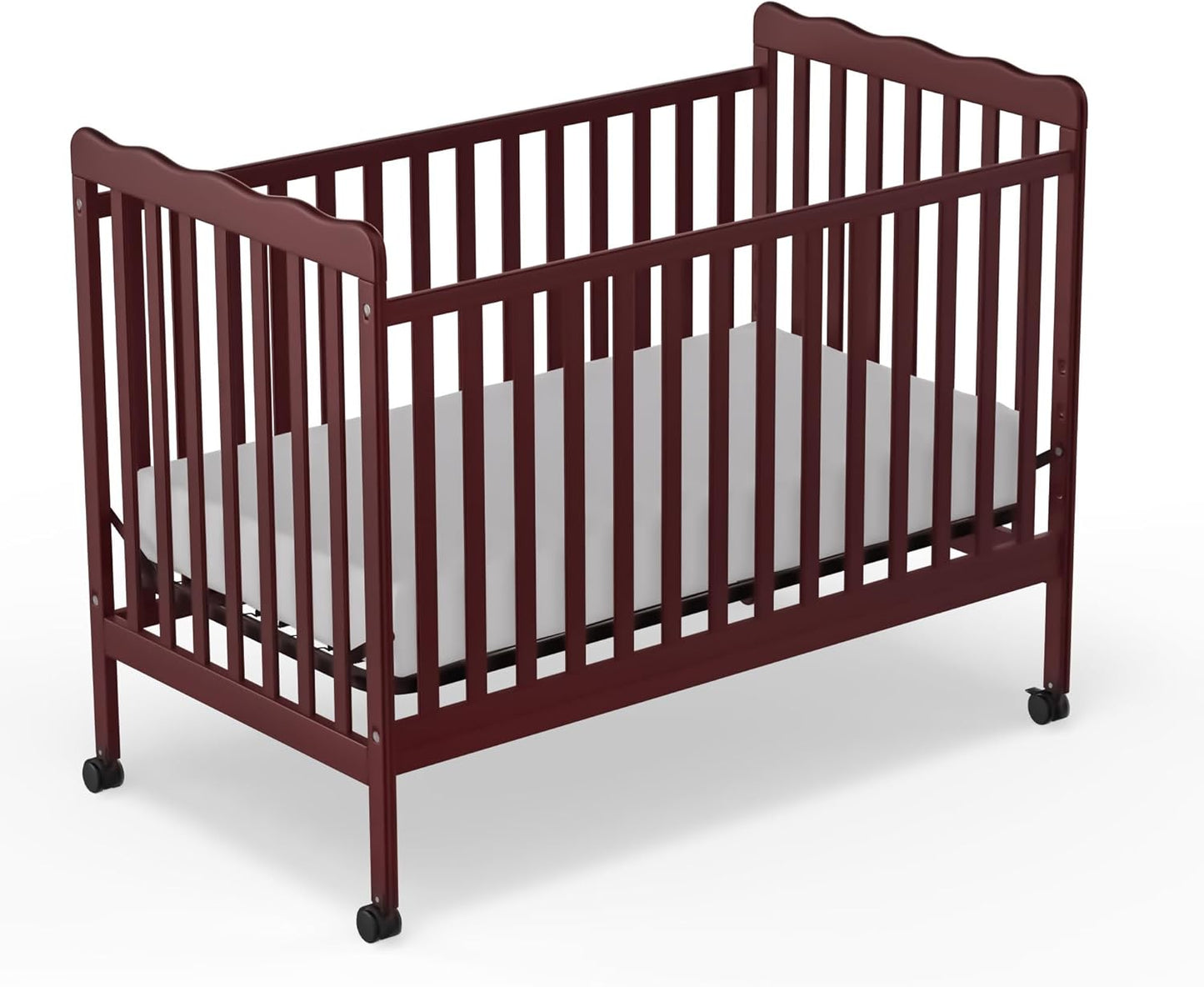 3-in-1 Convertible Baby Crib with Locking Wheels for Nursery