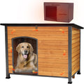 Outdoor Dog House with Insulated Liner - Waterproof Wooden Kennel