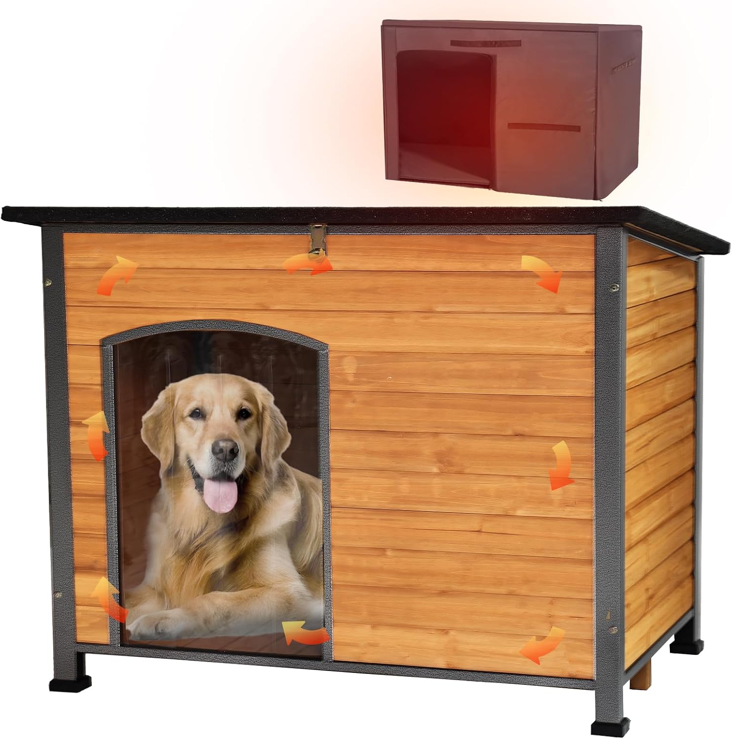 GUTINNEEN Outdoor Dog House with Insulated Liner for Comfort