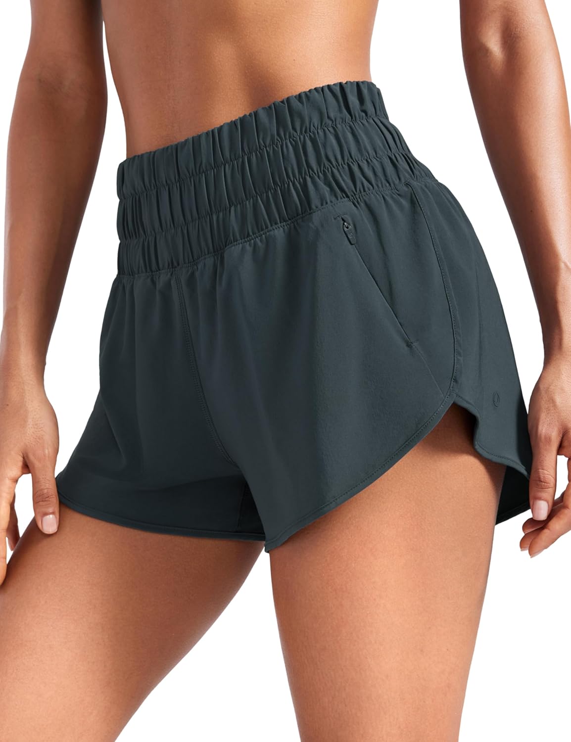 CRZ YOGA High Waisted Dolphin Running Shorts for Women