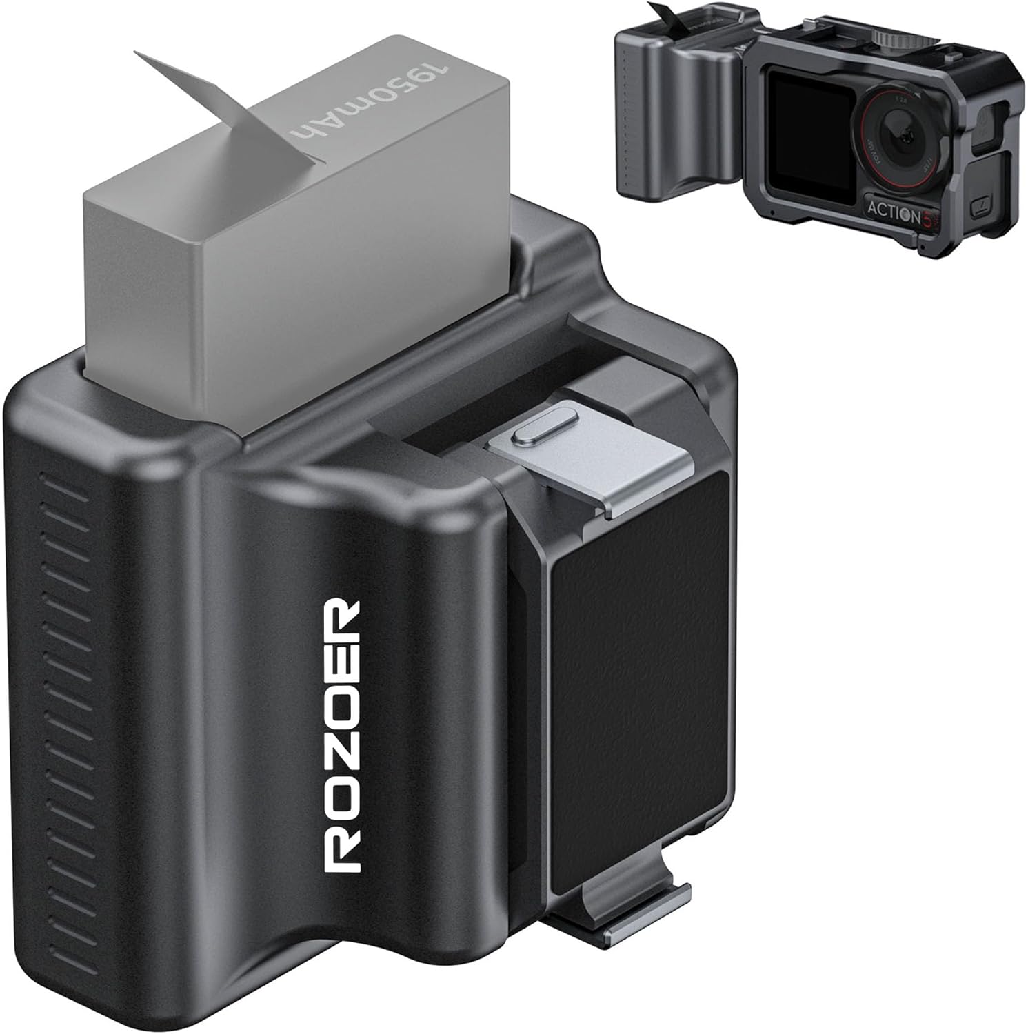 Mini Side Handle for DJI Osmo Action 5 Pro with Battery Organizer