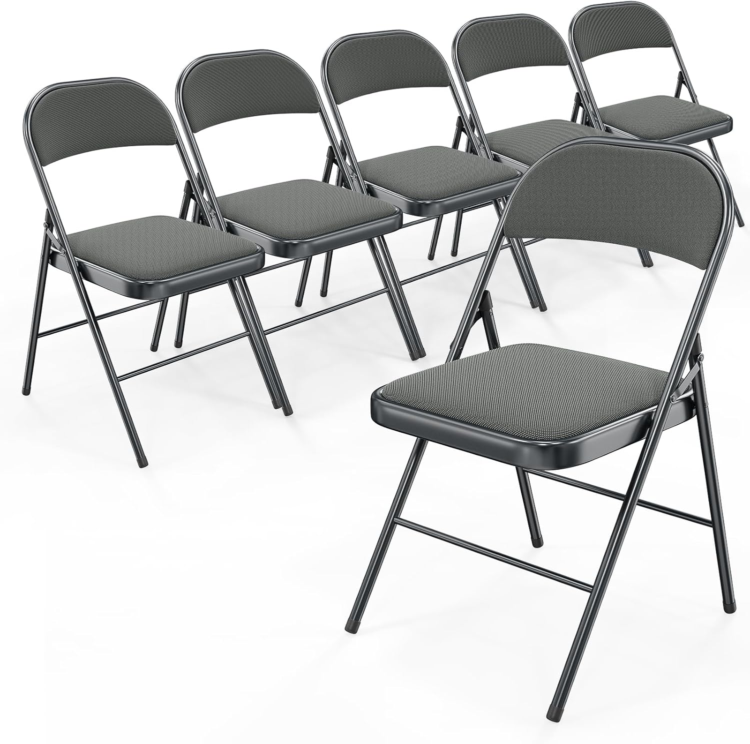 Bonnlo Padded Folding Chairs - Comfy, Durable Steel Frame Set, Indoors & Out!