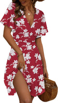 Womens Floral Wrap Sundress - Lightweight A-Line Midi for Summer