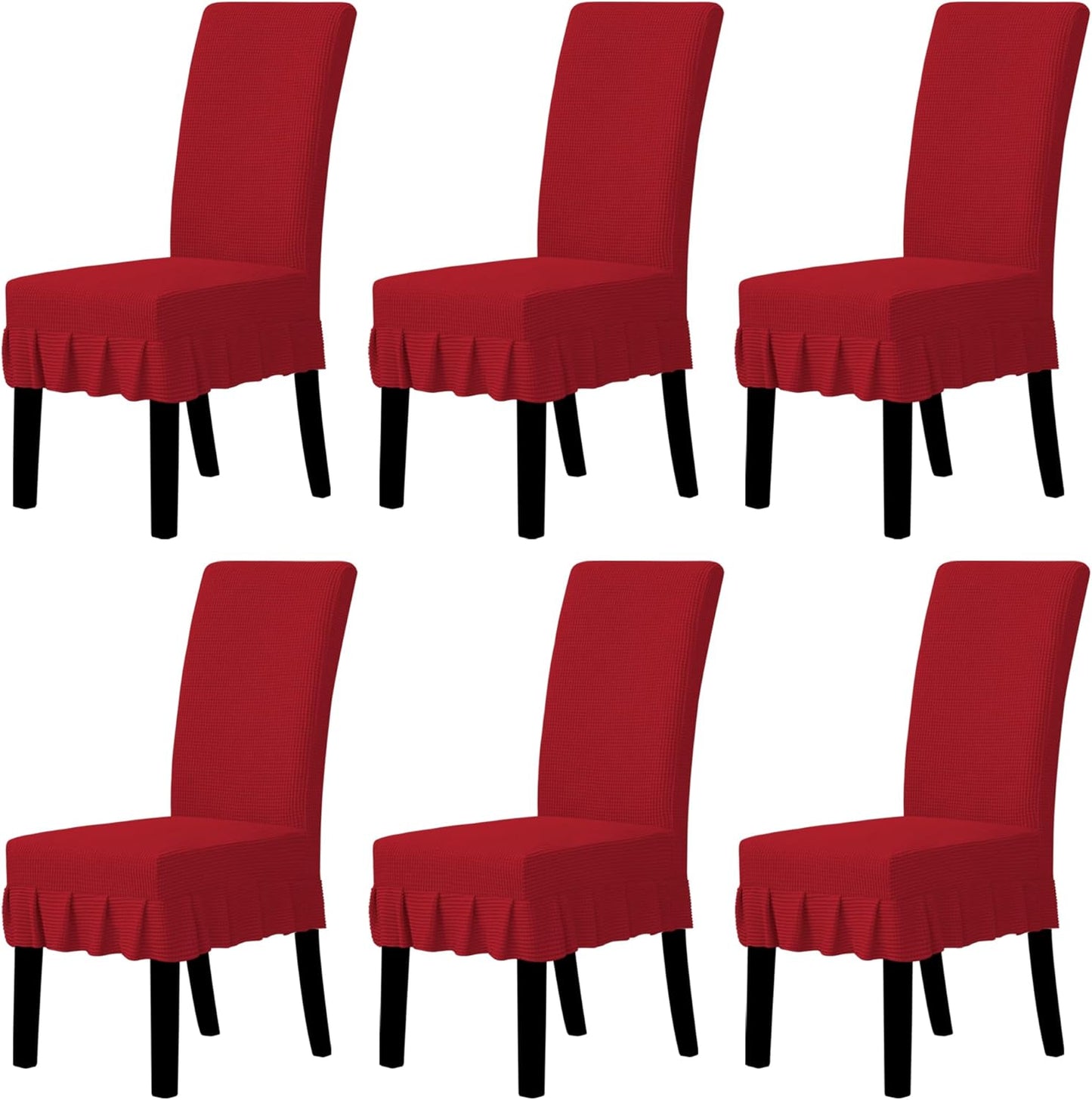 Stretch Dining Chair Covers with Skirt for Home and Events