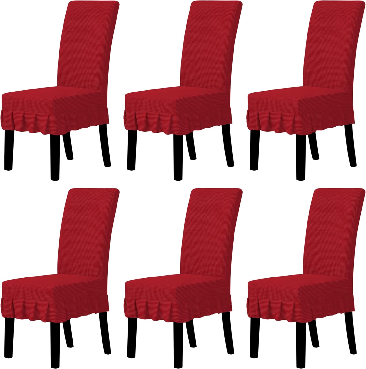 Stretch Dining Chair Covers with Skirt for Home and Events