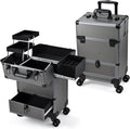 Rolling Makeup Case Cosmetic Travel Trolley with 4 Trays - Smooth