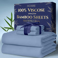 Viscose Bamboo Queen Sheets Light Blue - 4pc Cooling Set
