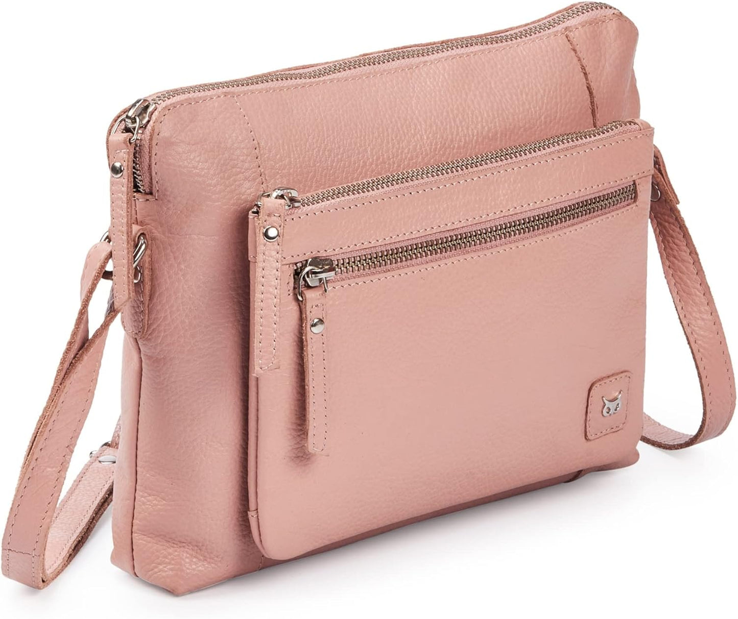 Small Soft Pebbled Real Leather Crossbody Handbag for Daily Use