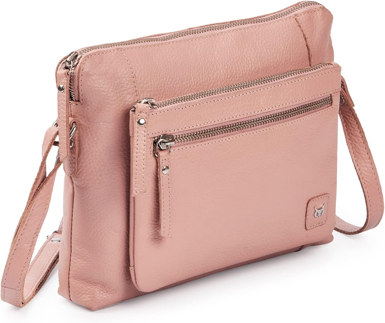 Small Soft Pebbled Real Leather Crossbody Handbag for Daily Use