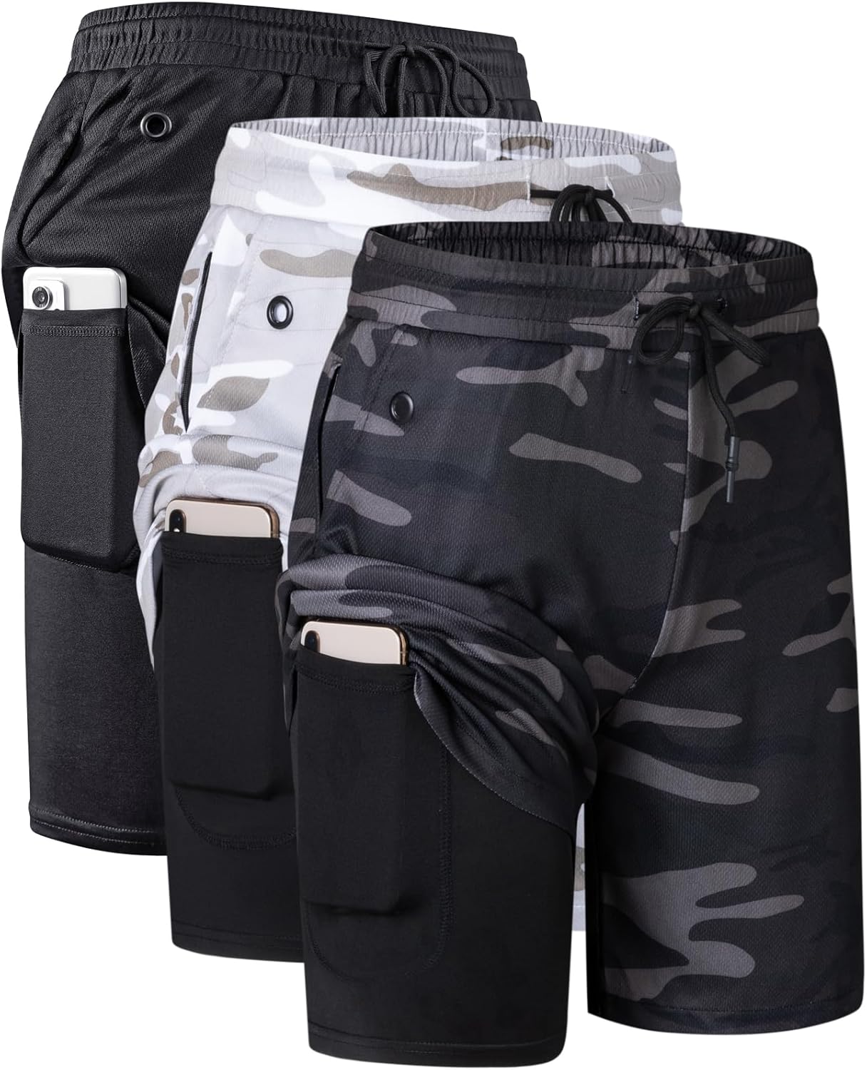 JWJ Men's 2 in 1 Workout Running Shorts for Active Lifestyles