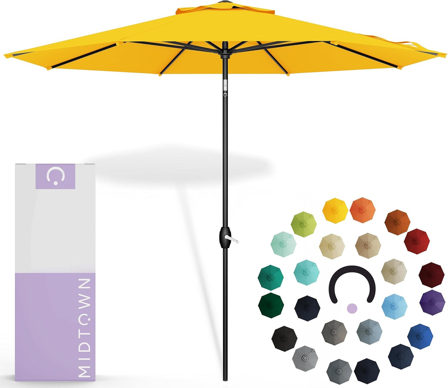 Midtown Umbrellas 8 Feet Outdoor Umbrella with Auto-Tilt Feature
