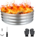 36 Inch Round Galvanized Fire Pit Ring - Durable Outdoor Fire Ring