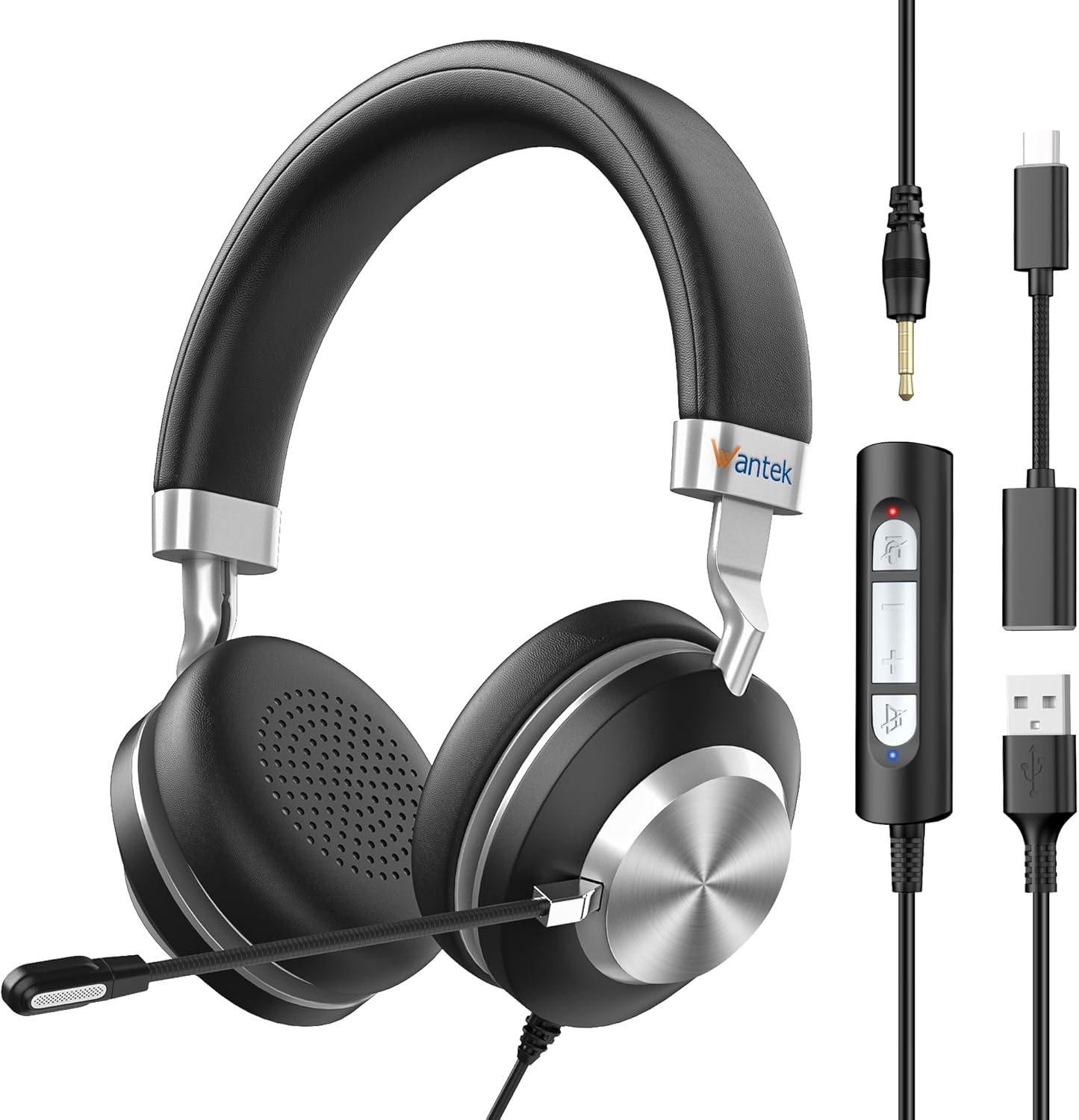 USB Headset with Microphone for PC and Online Meetings