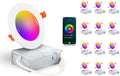 4in Smart WiFi LED Recessed Lighting 12 Pack - RGBCW, Voice Control