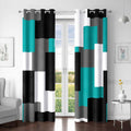 Teal Turquoise 100% Blackout Curtains 52Wx84L - Room Darkening Panels