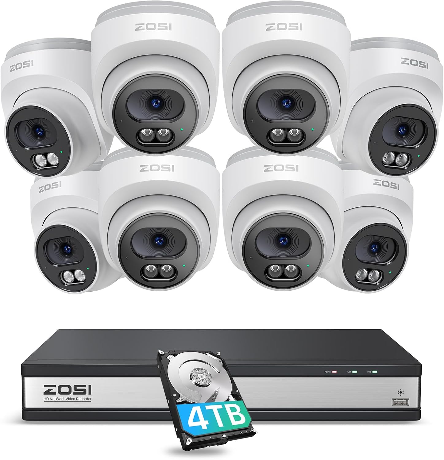 ZOSI C220 16CH 4K PoE Security Camera System with 4TB HDD