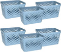 Glad Plastic Storage Basket Set, 6-Pack Marina Blue - Nesting