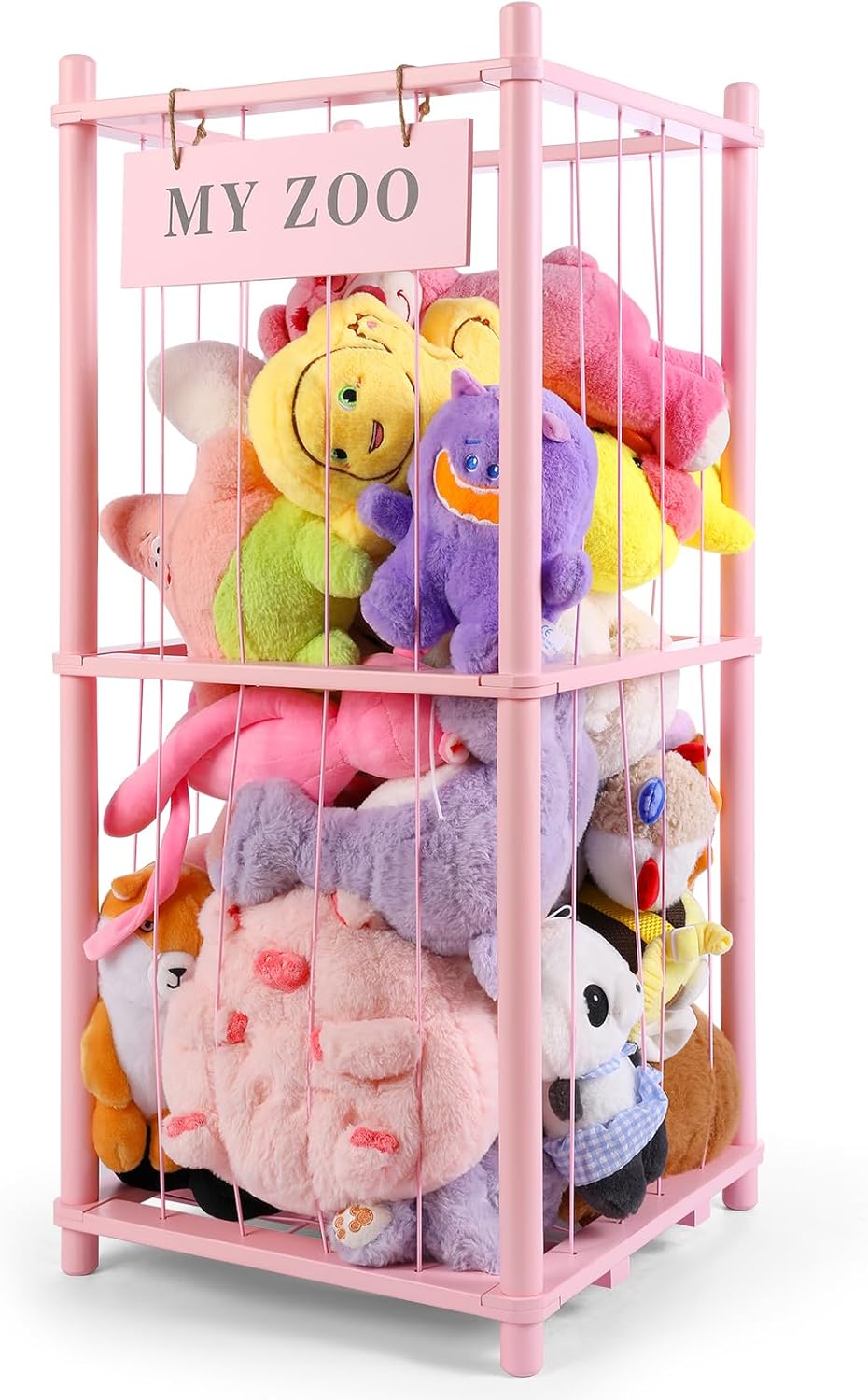 Stuffed Animal Storage Zoo for Boys Girls - Space Saving Organizer