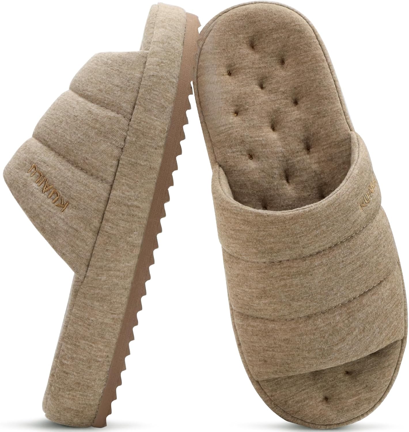 KuaiLu Men's Fashion Quilted Cotton-blend Sandal Slippers