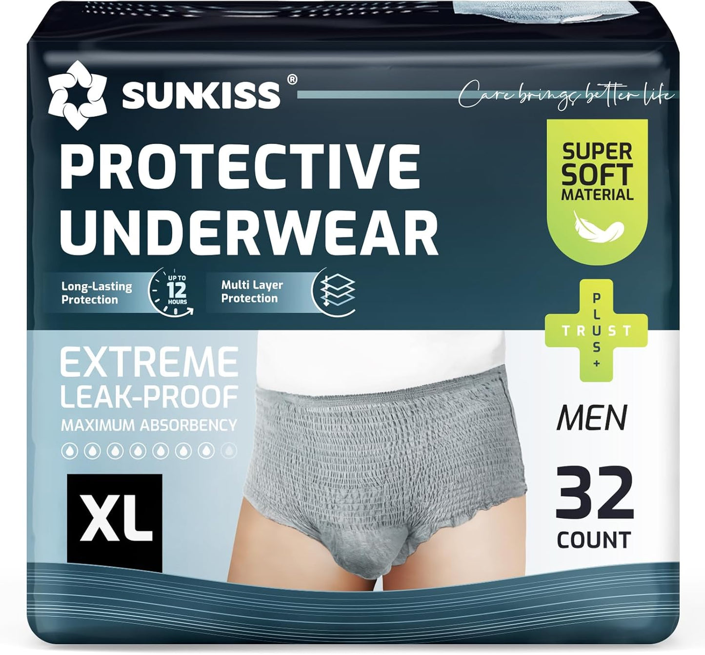 SUNKISS Incontinence Underwear for Men with Maximum Absorbency