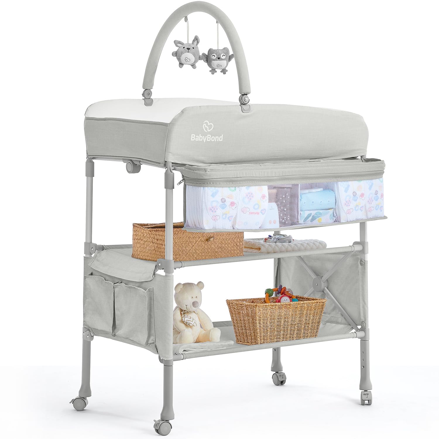 BabyBond Portable Baby Changing Table for Easy Diaper Changes