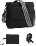Puffer Quilted Crossbody Purse for Women 2PCS - Large Capacity