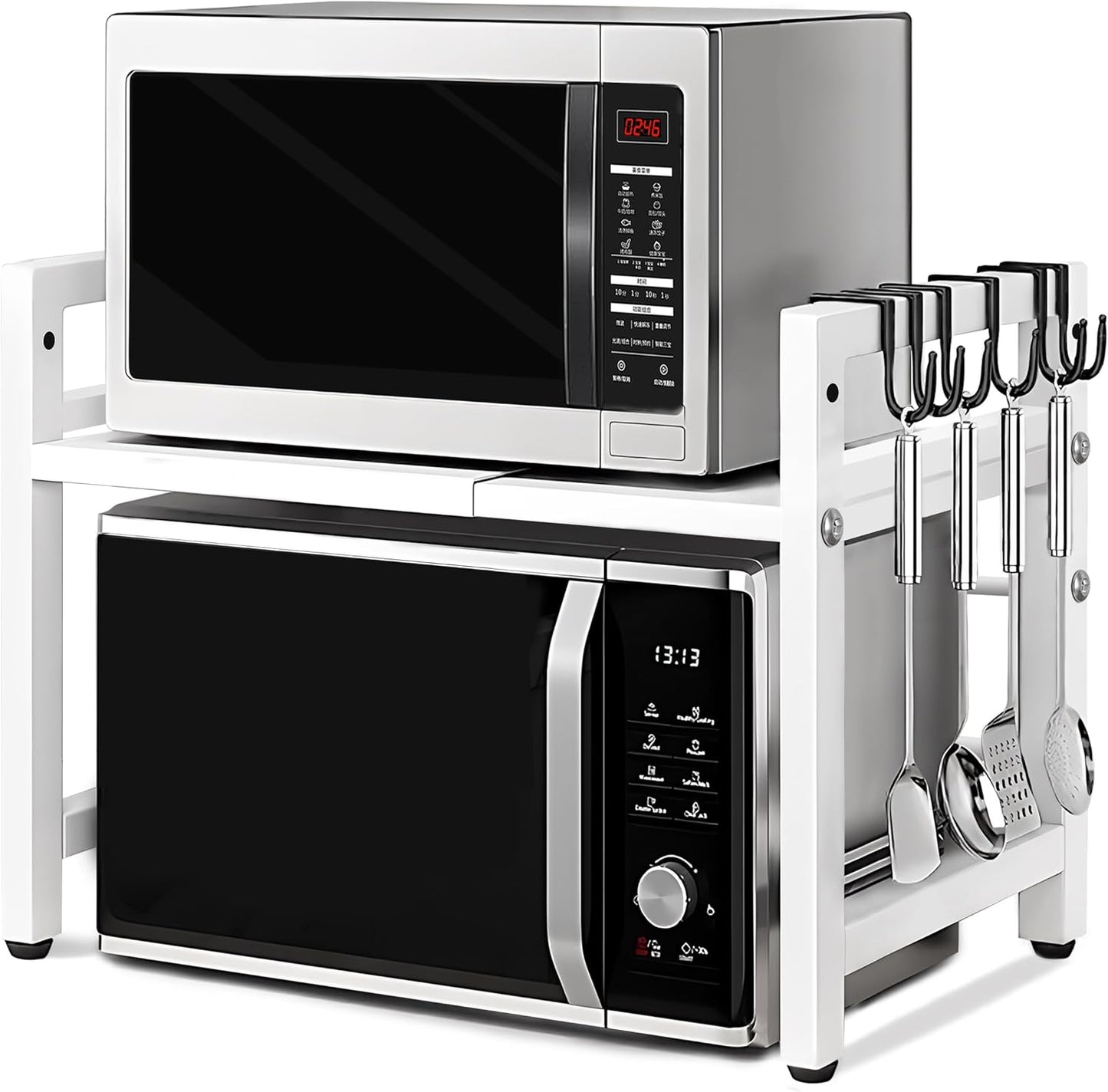 Expandable Microwave Shelf Organizer - Space Saver!