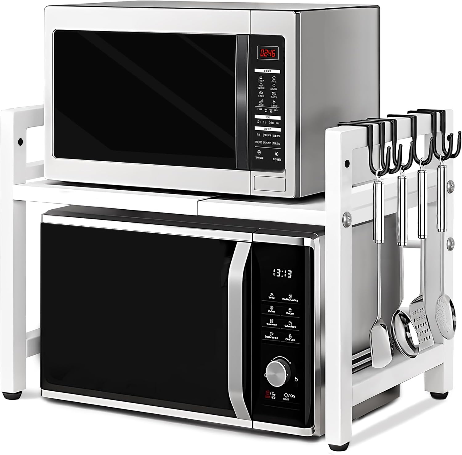 Expandable Microwave Shelf Organizer - Space Saver!