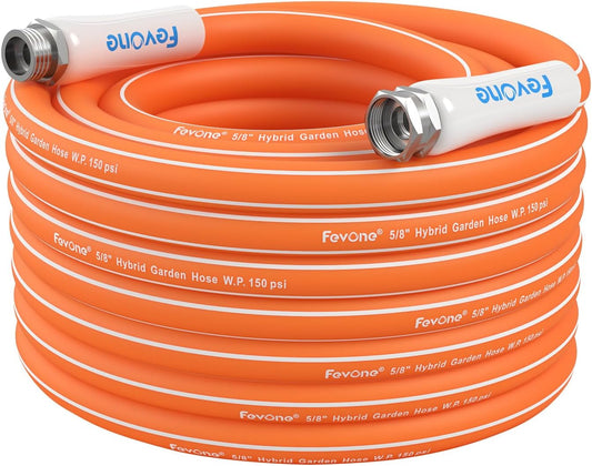 Fevone 50ft Garden Hose - Lightweight, Flexible, Heavy Duty