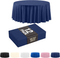 Exquisite Pack of 12 Navy 120 in Round Disposable Tablecloths - Party