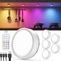 RGB Rechargeable Puck Lights with Remote Control - USB-C Rechargeable