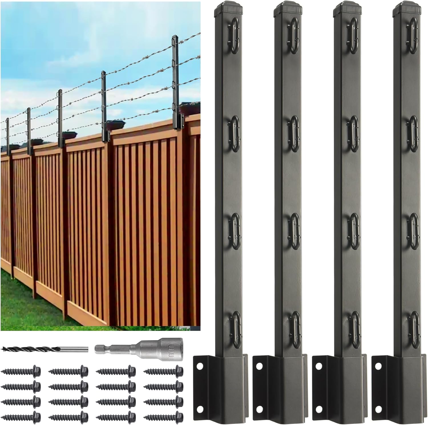 Fence Post Extender for Outdoor Fences to Increase Height